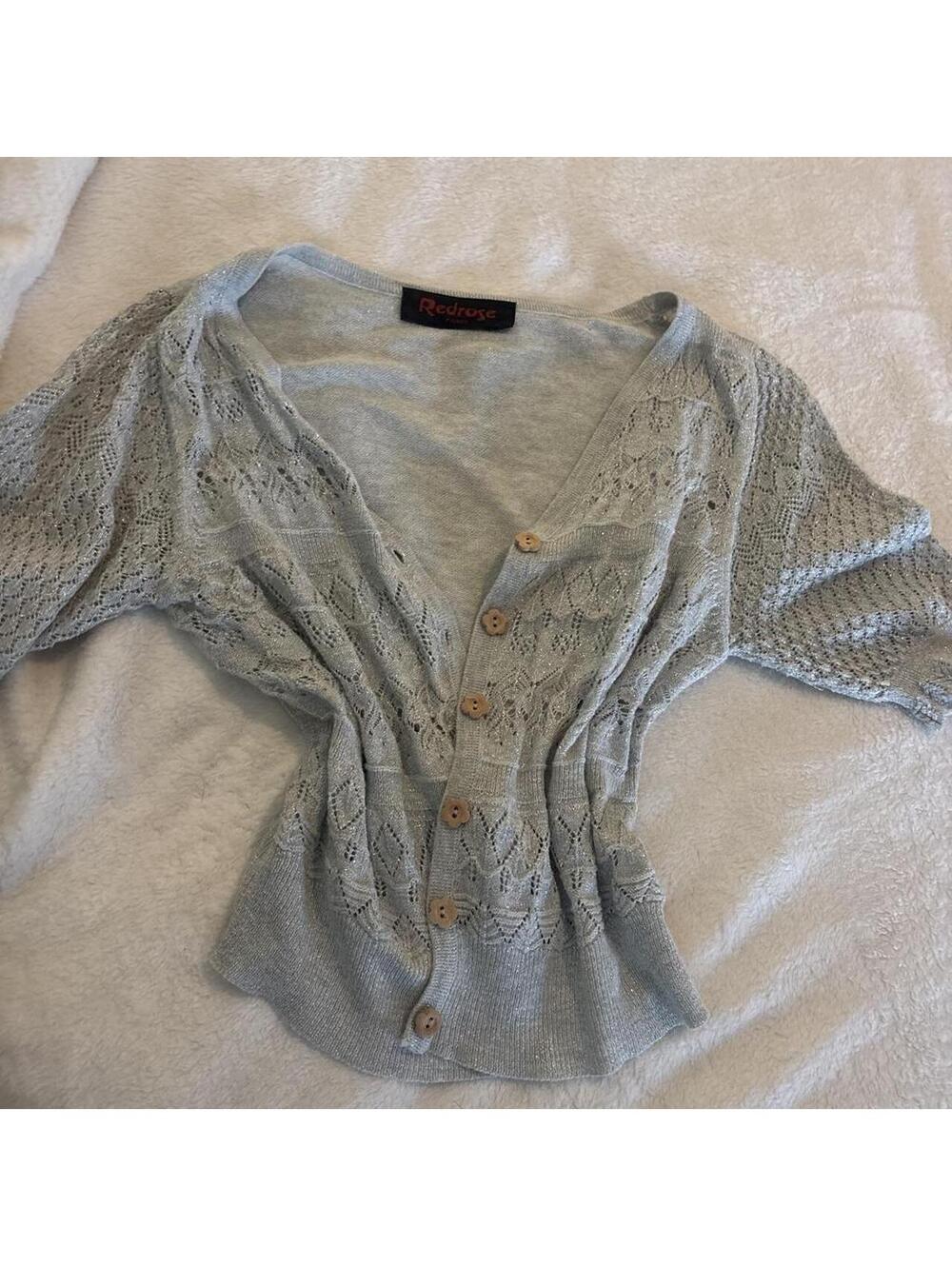 Unbranded Women's Blue and Grey Cardigan